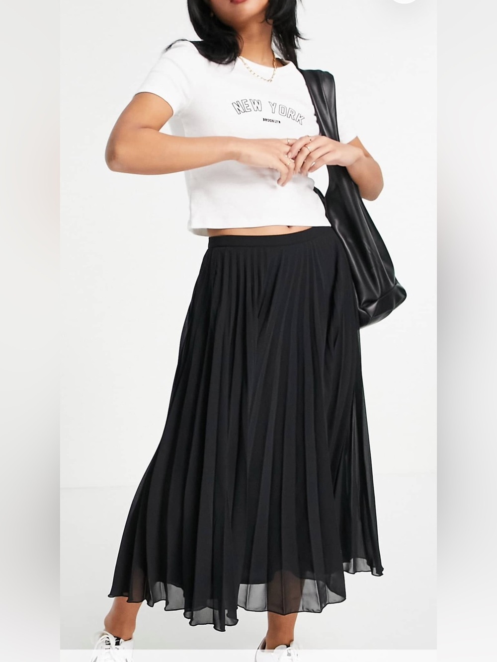 ASOS petite pleated midi skirt